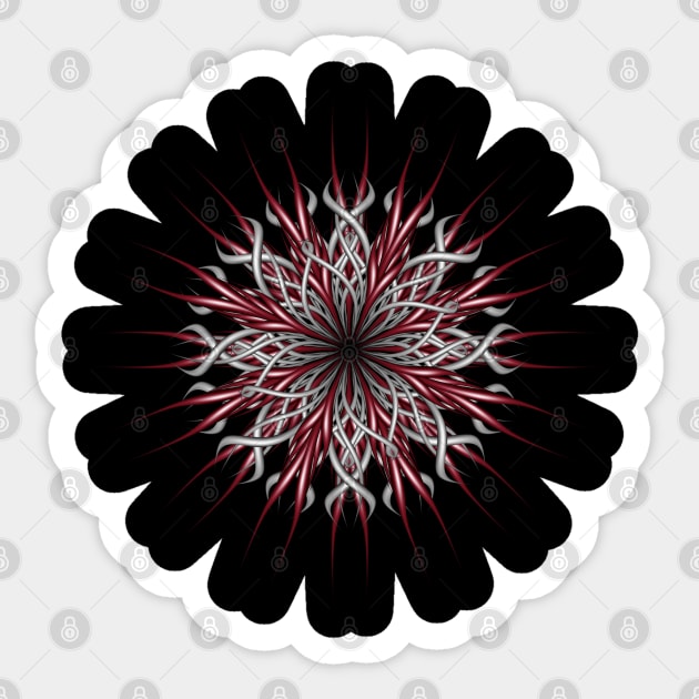 Mandala metal and red Sticker by VanessaGF